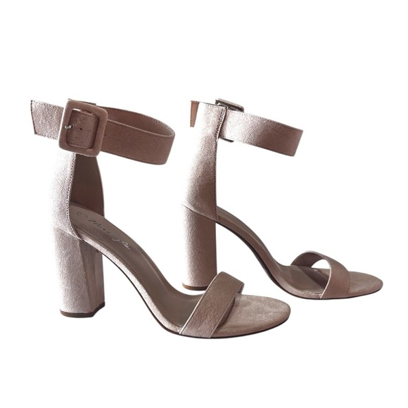 Herstyle Nude Women’s Sz10 Chunky Block Heels Open Toe Ankle Strap NWOT - Picture 1 of 7